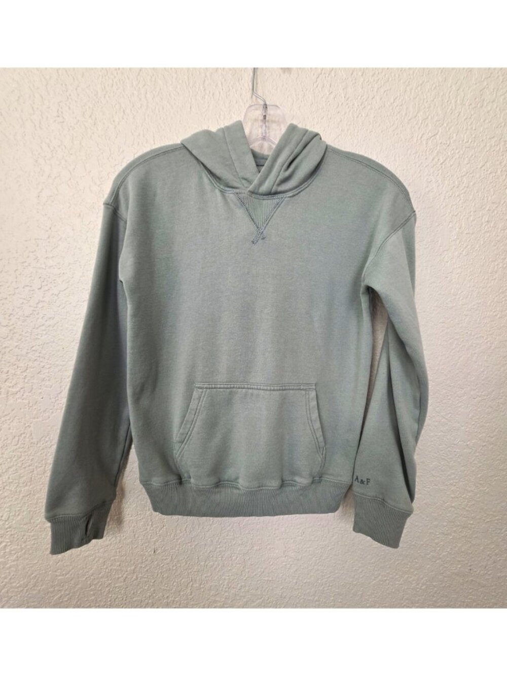 Abercrombie Kids Green Solid Pullover Hoodie w/ Pockets Long Sleeve Size 8-10